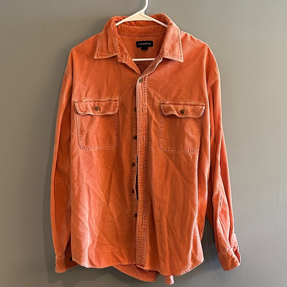 Lands' End Coral Long Sleeve Shirt